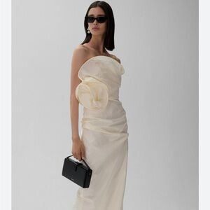 ISO Magda Butrym Sculptural Rose Gown in Cream size 34 or 36